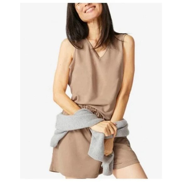NYDJ Lounge Set NWT 2 PC Shorts and Tank Size L/XL in Mocha - Picture 1 of 13